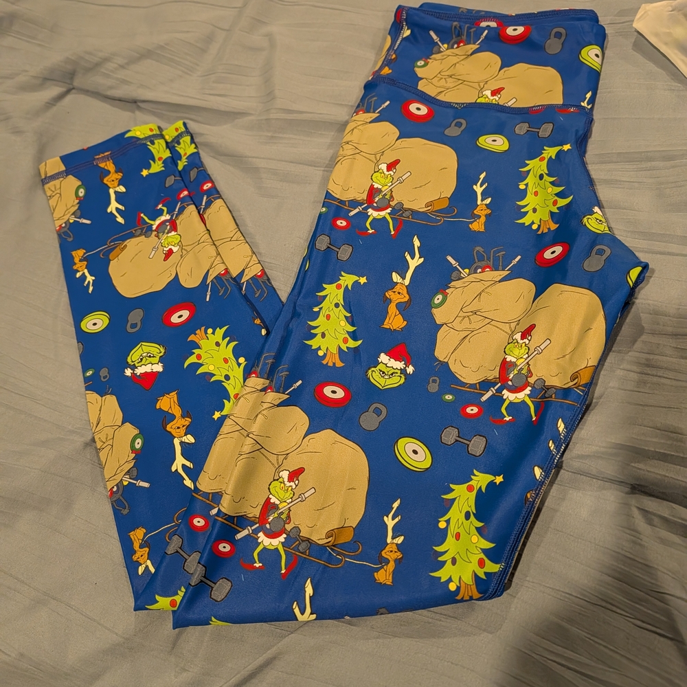 Kids Blue Grinch Leggings
